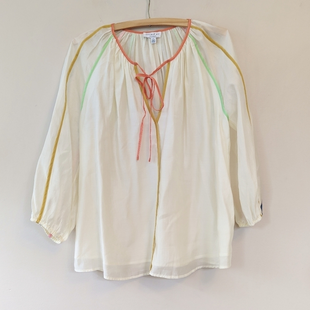 Current Air Multi-Colored Binding Tie Front Top - image 3